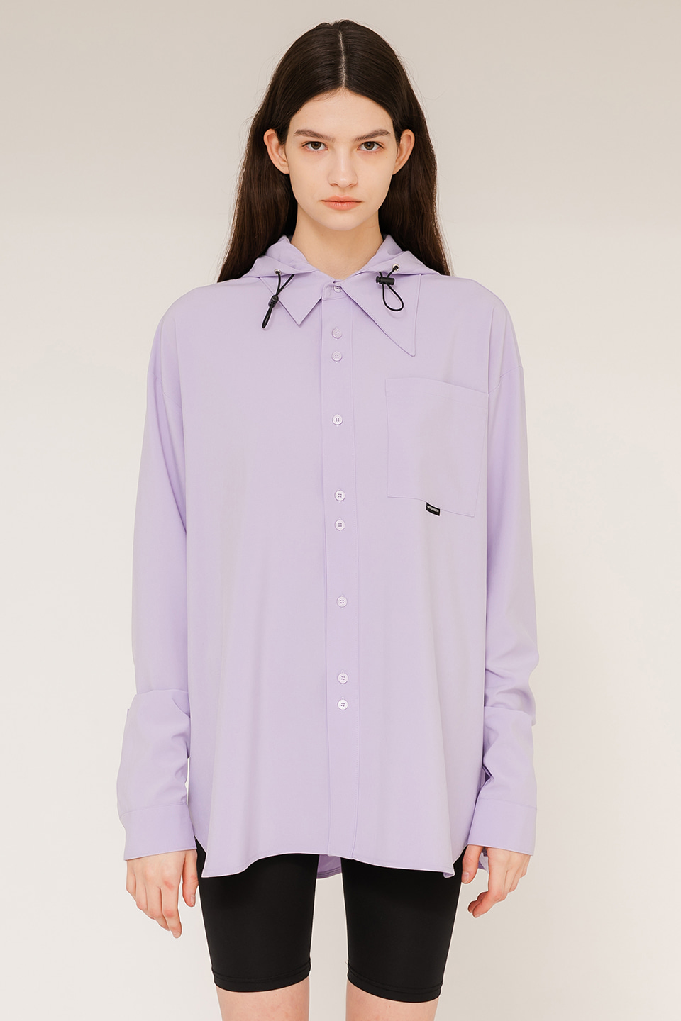 logo hood shirts - light purple